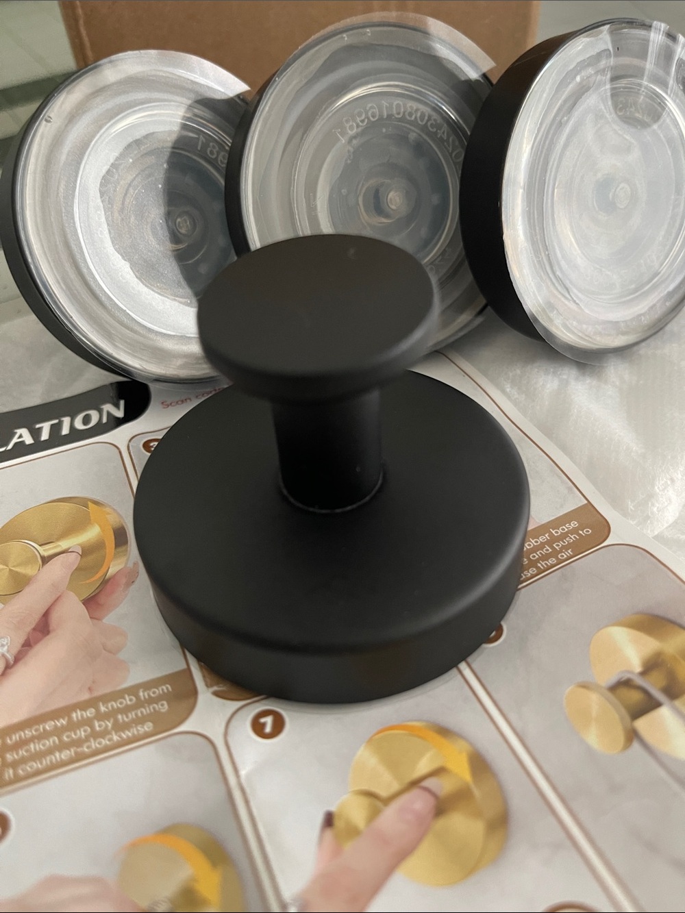 Black Suction Kitchen Hooks (Black Trim) - Brand Unspecified